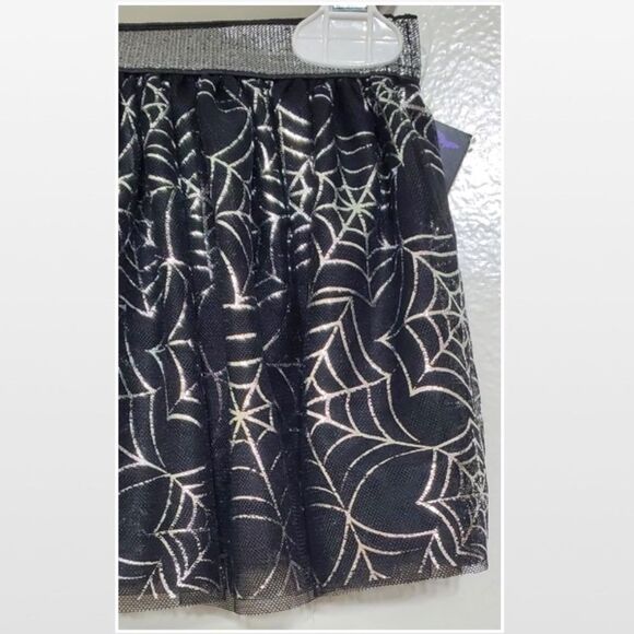 New Black Halloween Skirt With Spider Webs Ruffle Tulle - Picture 4 of 16